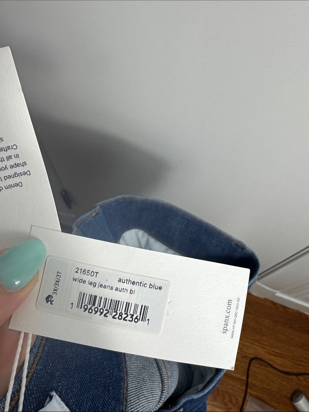 NWT SPANX Wide Leg Jeans Authentic Blue Size 3X Tall - Picture 10 of 14